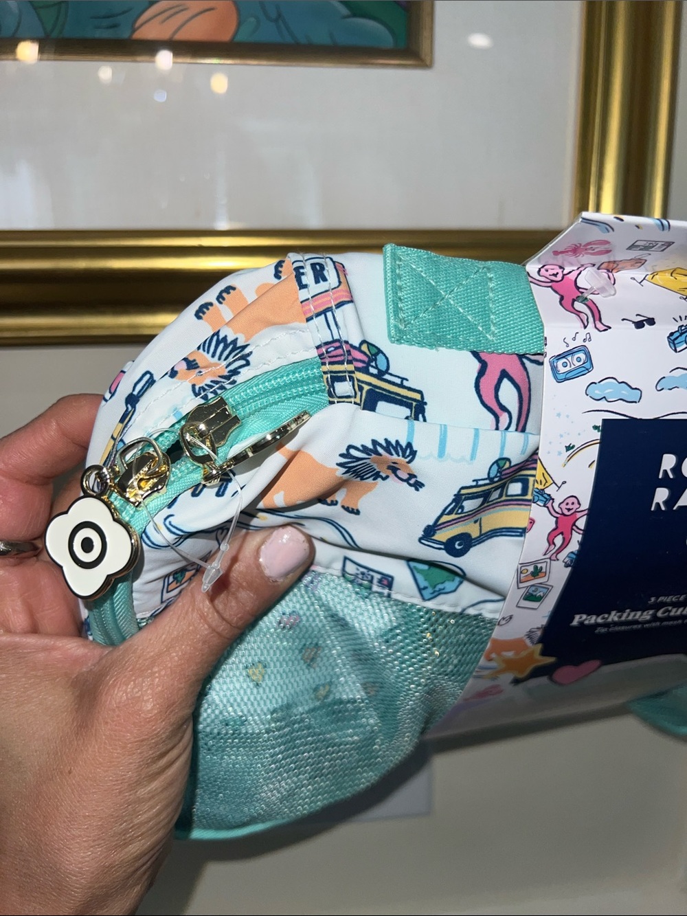 Roller Rabbit Mint & White Travel Packing Cube Set 🐰🎯 - Picture 4 of 8
